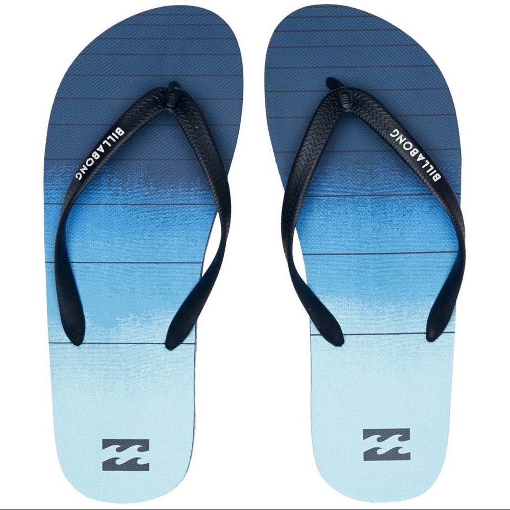Ombré blue billabong flip flops